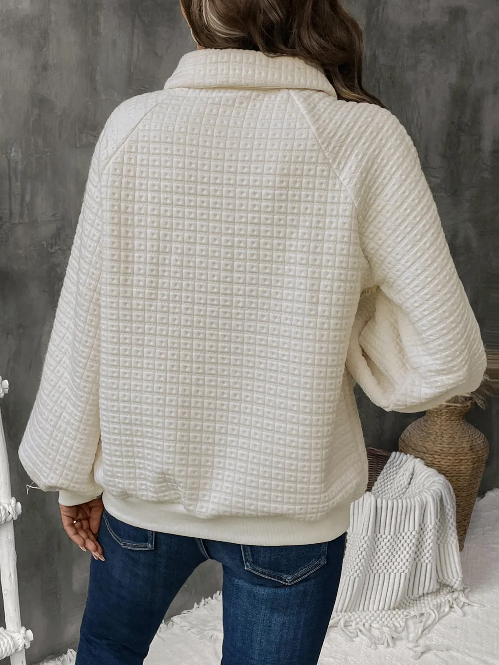 Half Button Long Sleeve Sweatshirt, image 3