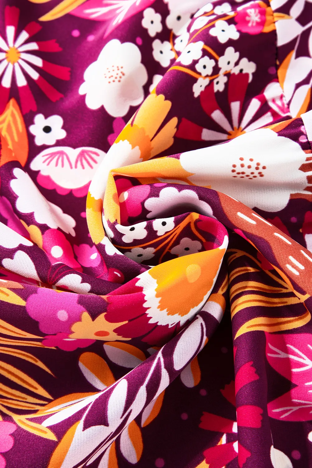 Printed Johnny Collar Long Sleeve Midi Dress, image 4