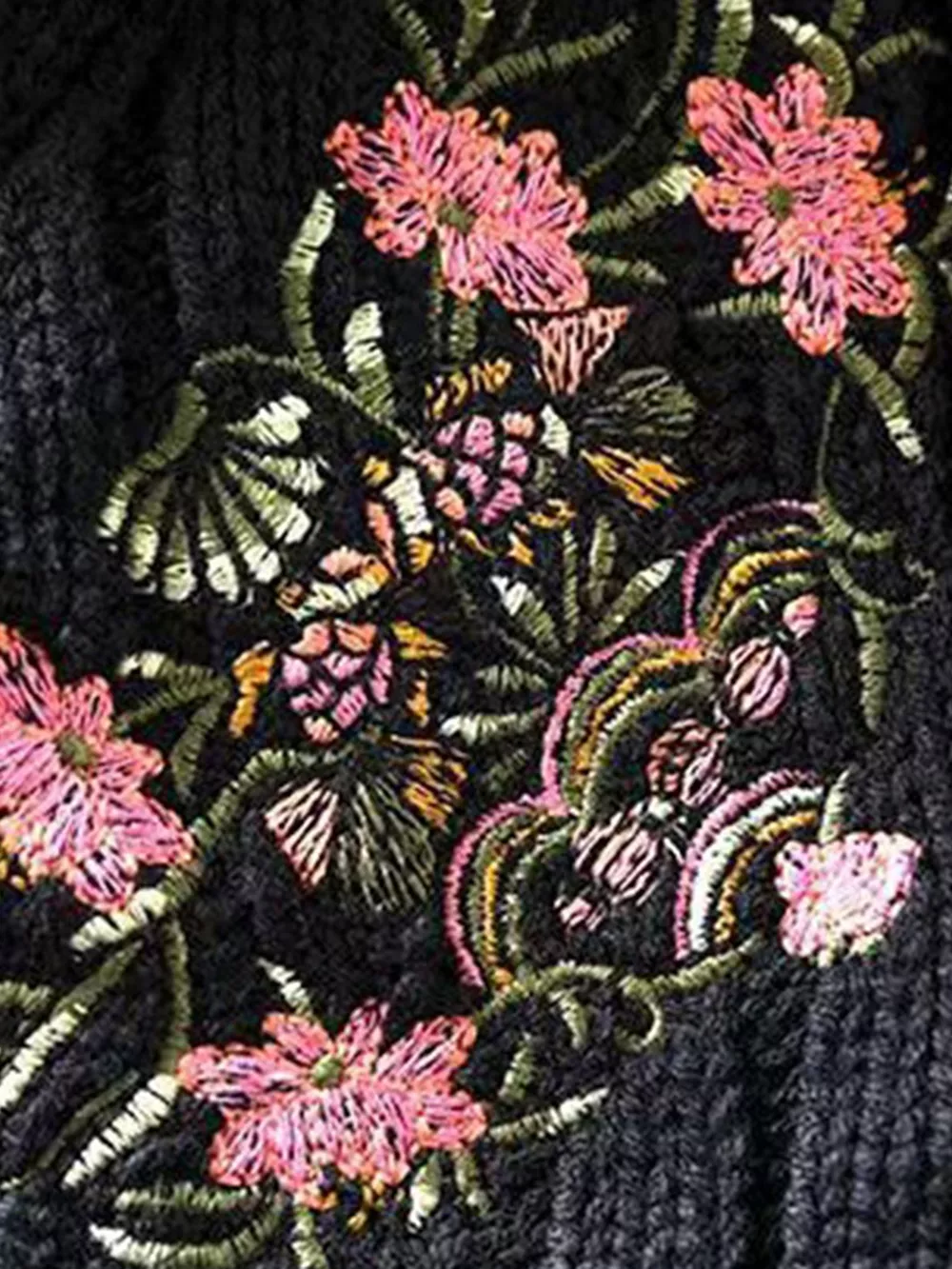 Floral Embroidered V-Neck Button-Down Sweater Vest, image 9