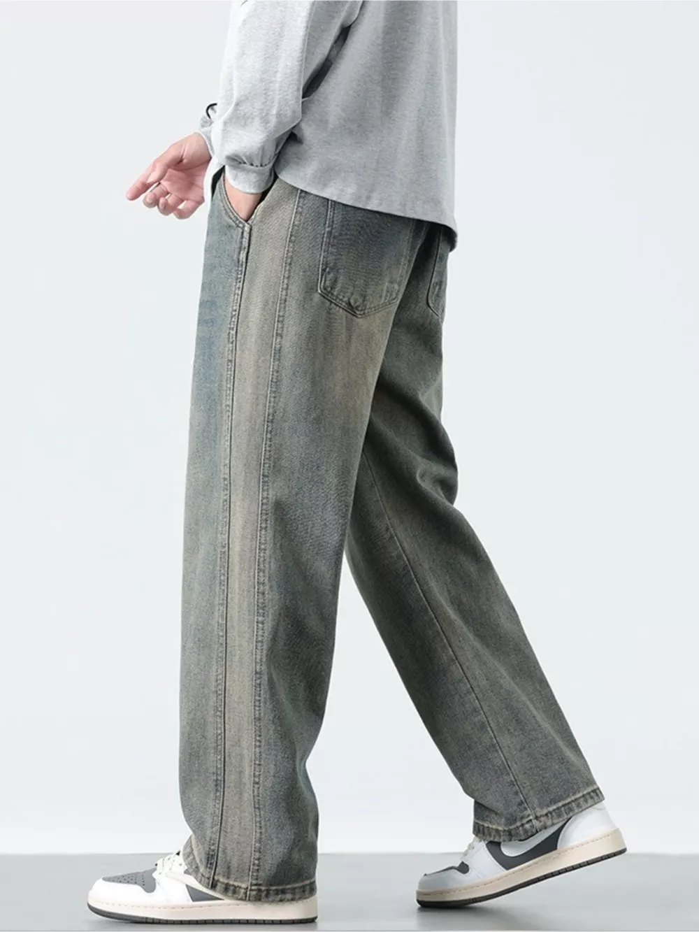 Men's Plus Size Wide Leg Jeans, image 4
