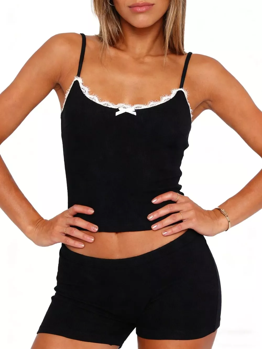 Contrast Trim Cami and Shorts Set, image 21
