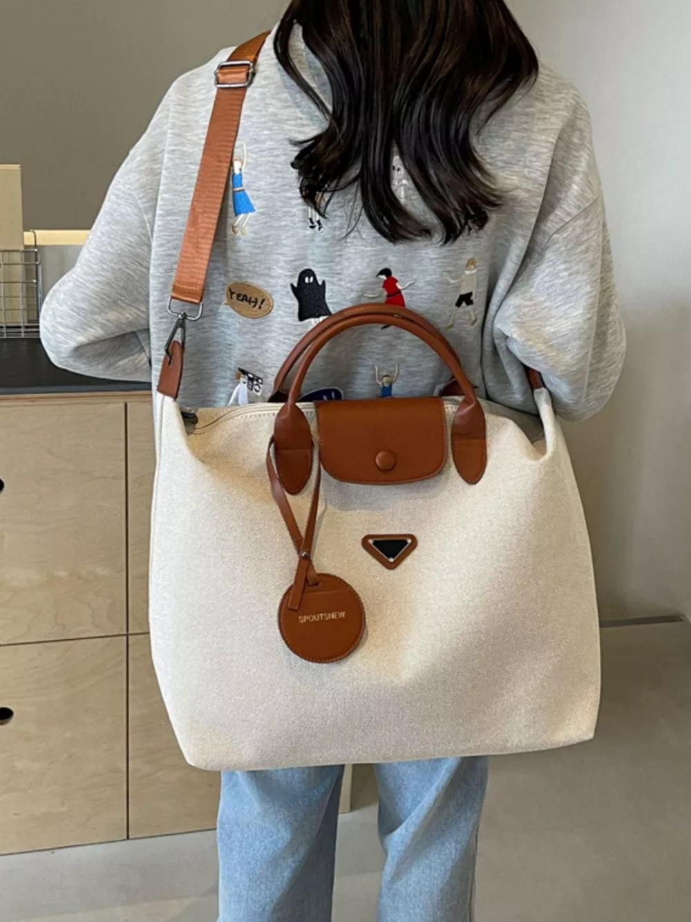 Canvas Travel Bag with Detachable Strap, image 7