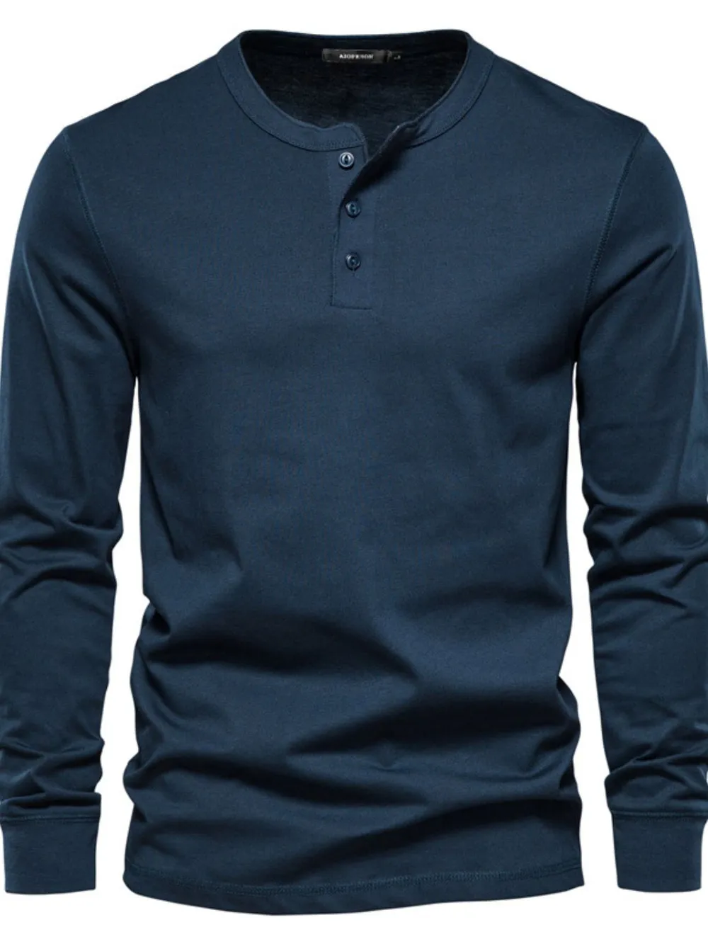 Men's Full Size Quarter Button Round Neck Long Sleeve T-Shirt Plus Size, image 10