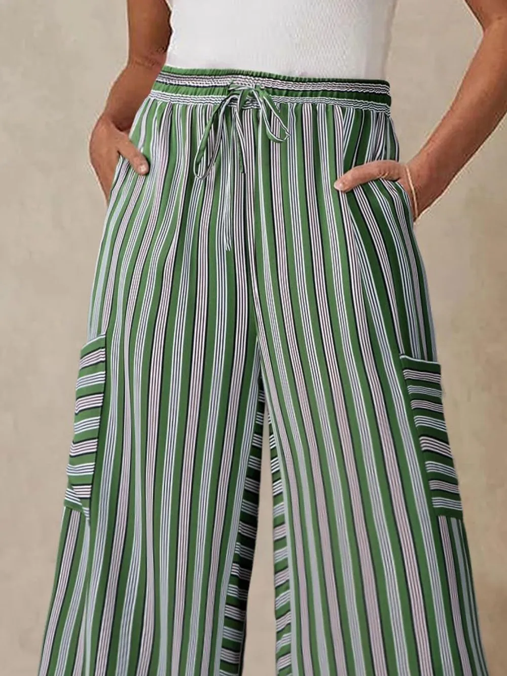 Contrast Striped Wide leg Pants, image 18