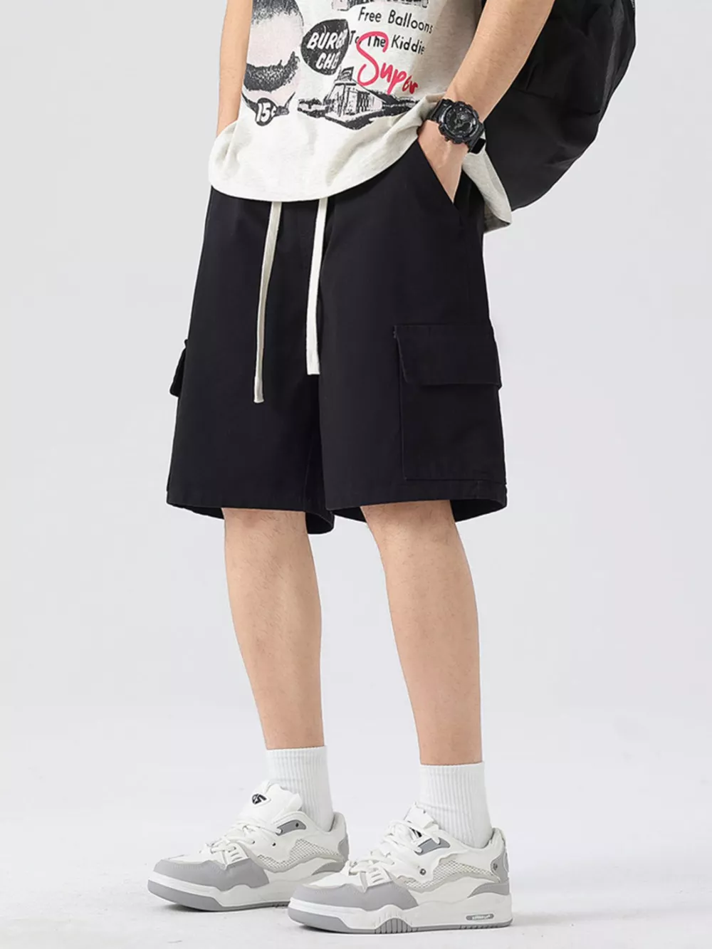 Men's Full Size Drawstring Loose Fit Shorts Plus Size