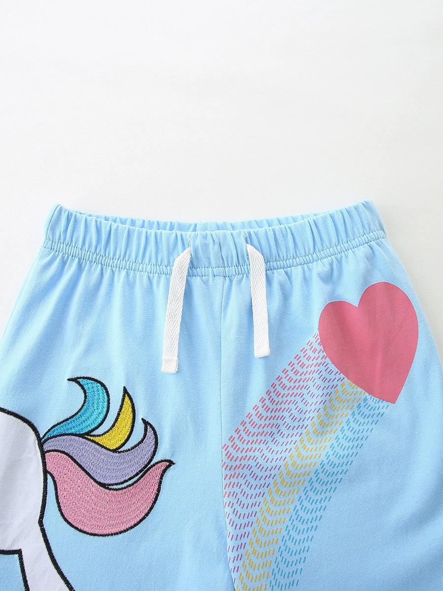 Children's Unicorn Ruffle Trim Top and Shorts Set, image 4