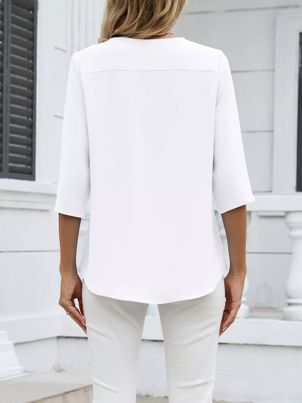 V-Neck 3/4 Sleeve Blouse, image 22