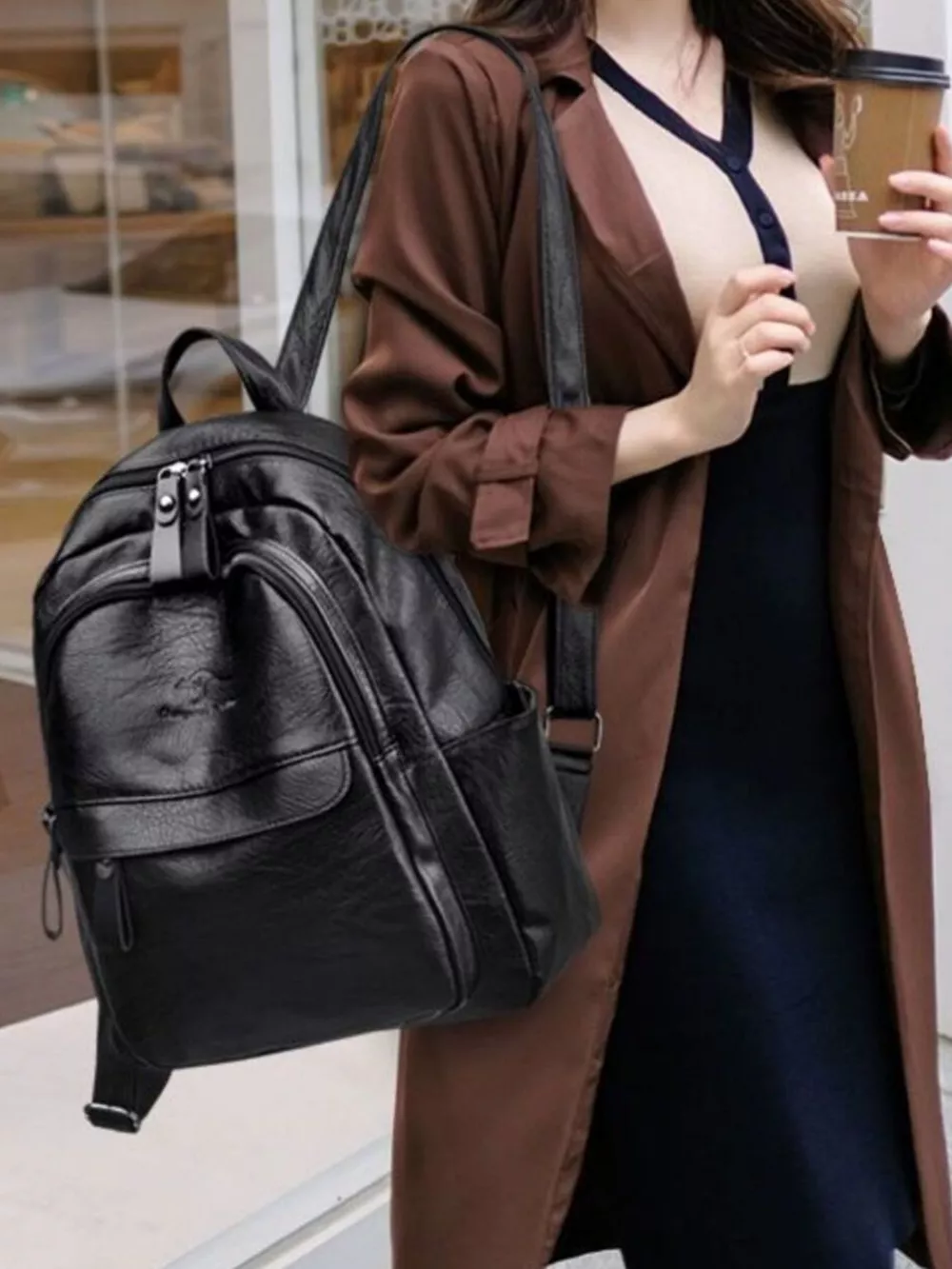 PU Leather Backpack Bag, image 3