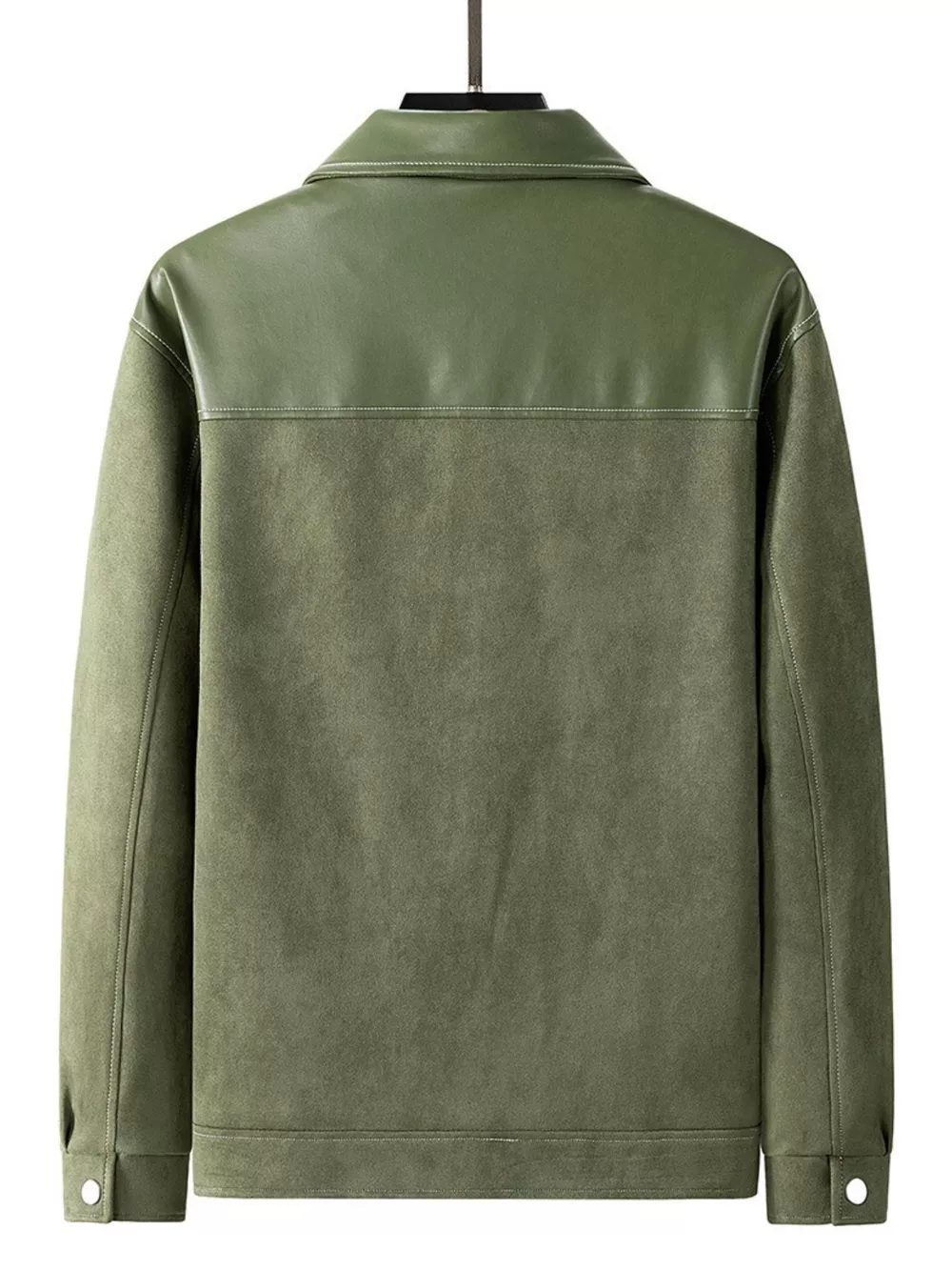 Men's Plus Size Snap Down Long Sleeve Shacket, image 6