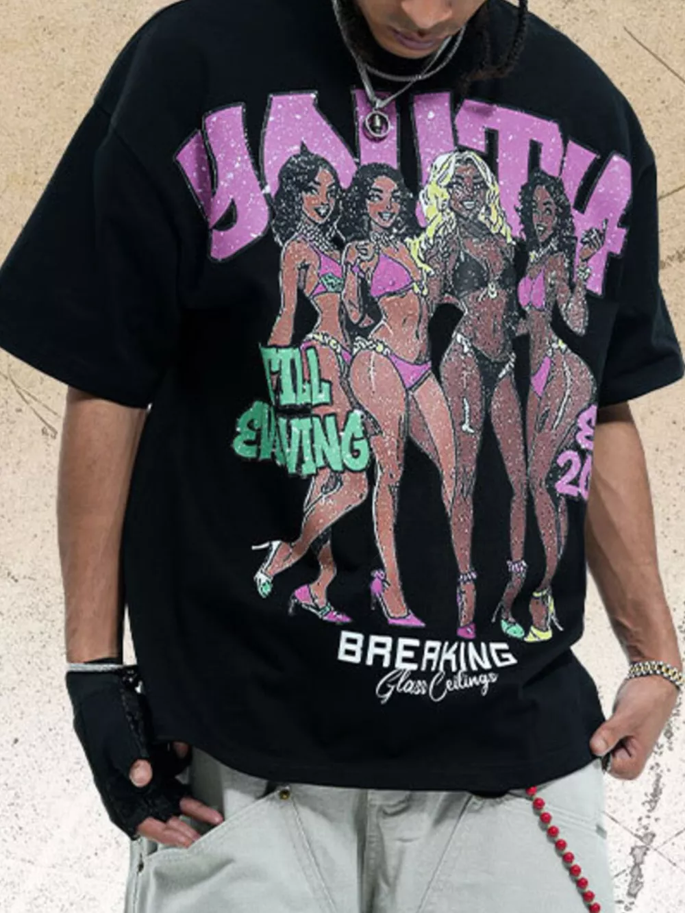 Men's Graphic Round Neck Oversized T-Shirt