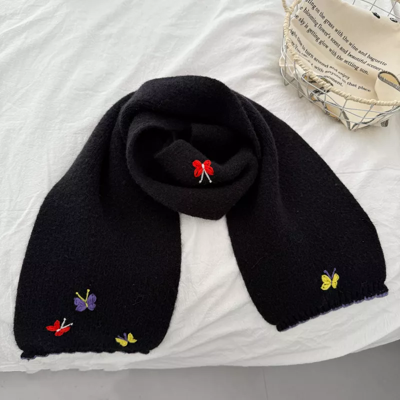 Butterfly Embroidered Knitted Scarf, image 18