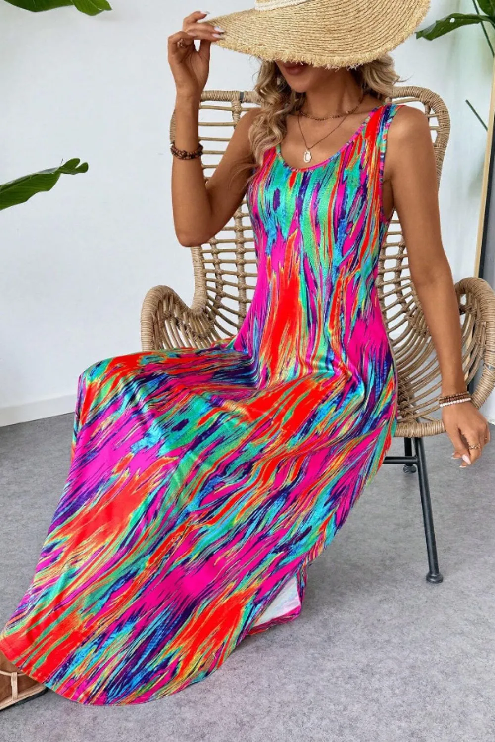 Scoop Neck Sleeveless Dress with Pockets, image 5