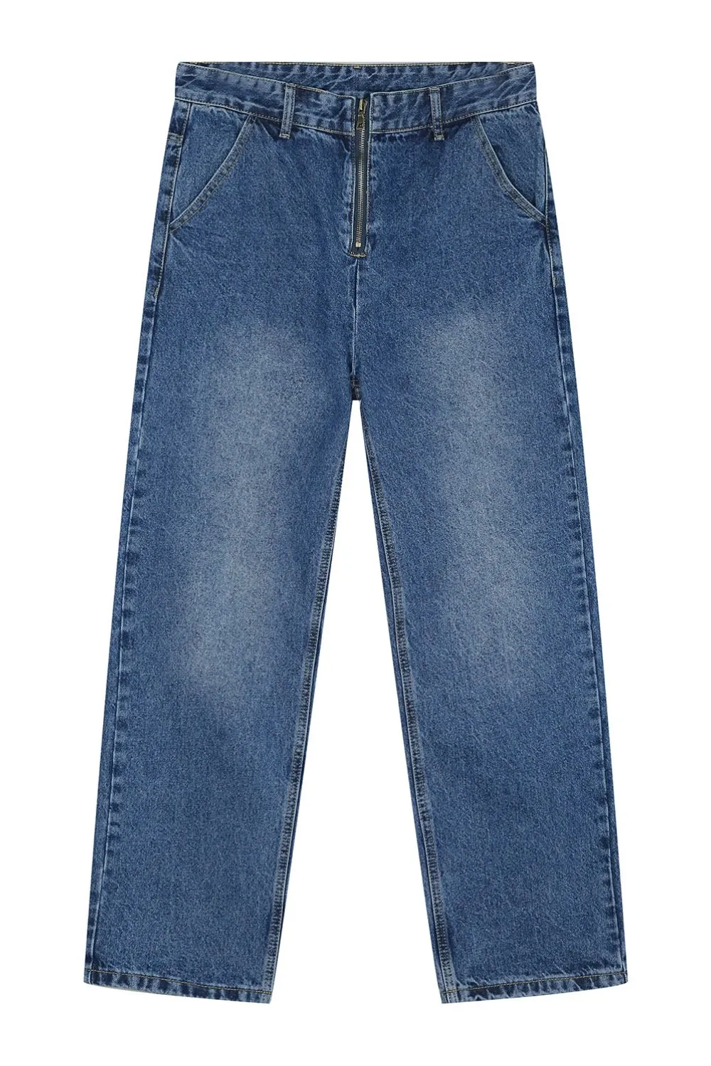 Mid Rise Baggy Jeans with Pockets