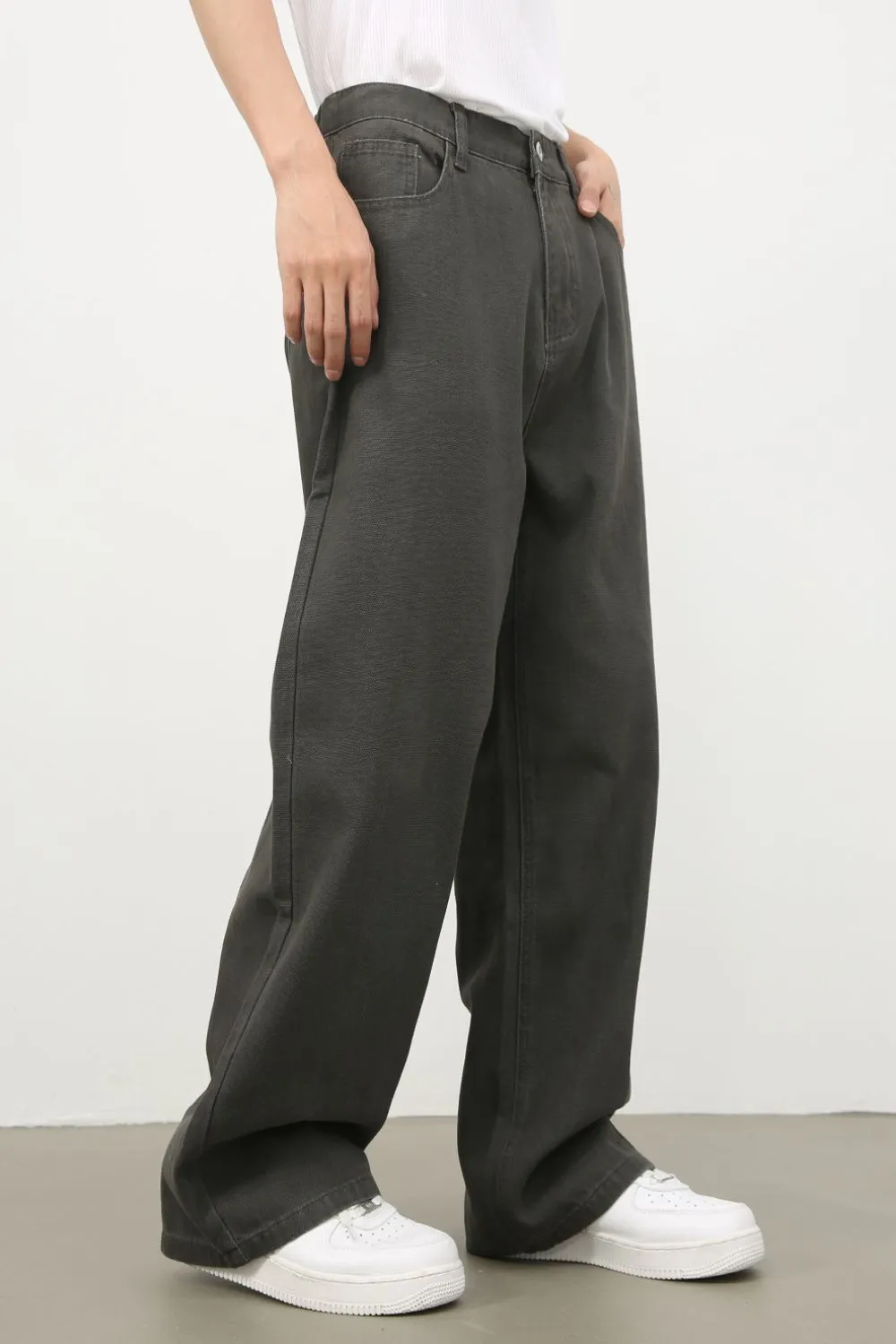 Men's Half Elastic Waist Jeans with Pockets, image 5