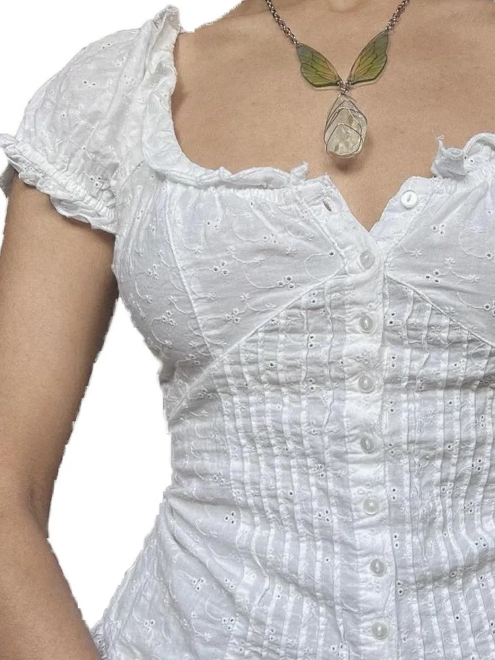 Frill Button Up Short Sleeve Shirt, image 4