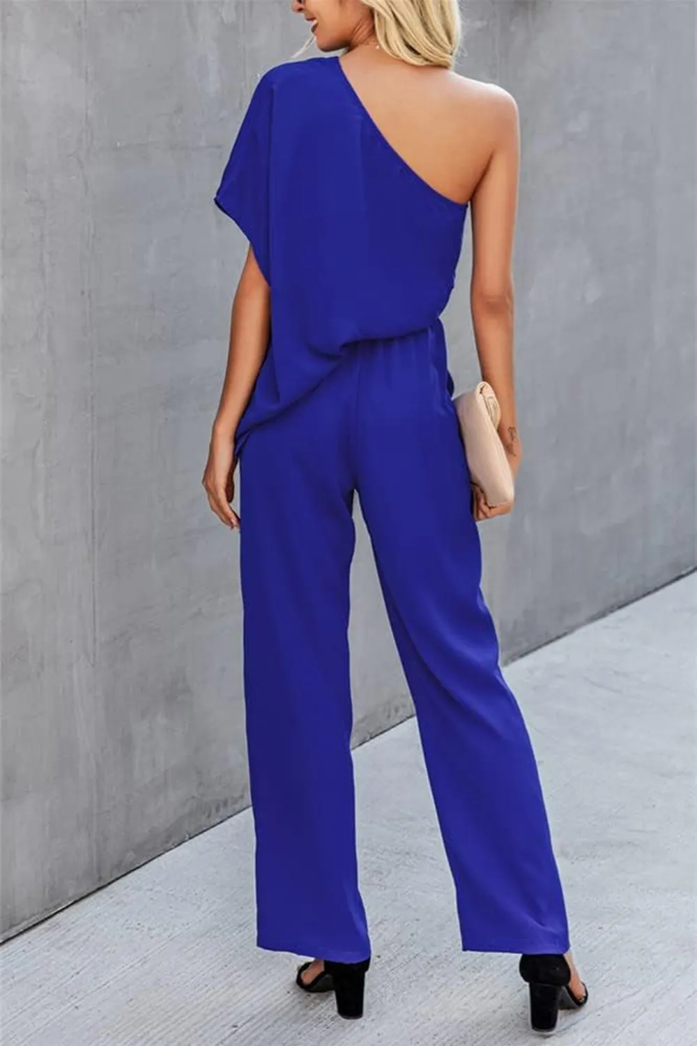 Single Shoulder Short Sleeve Jumpsuit, image 12