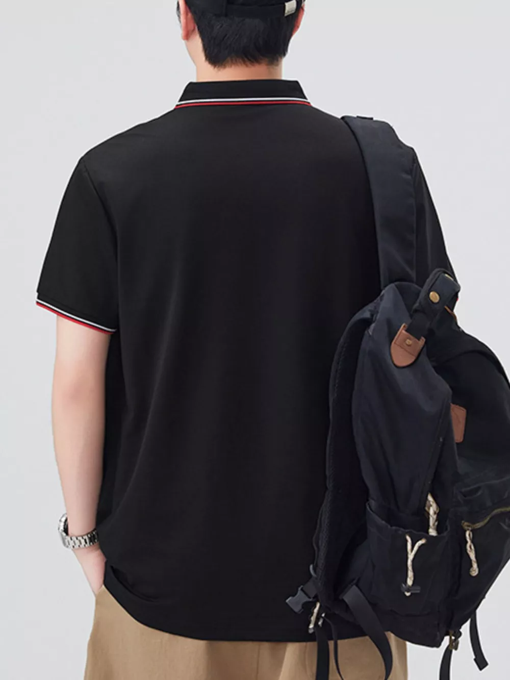 Men's Plus Size Button Detail Short Sleeve Polo, image 5