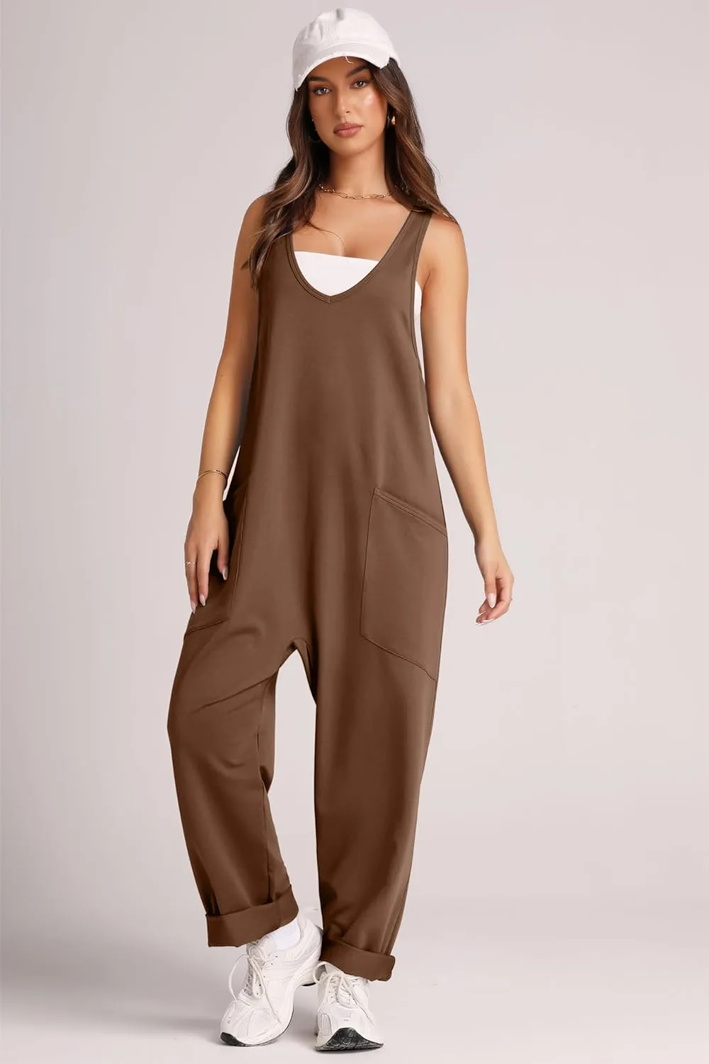 Wide Strap Jumpsuit with Pockets, image 19