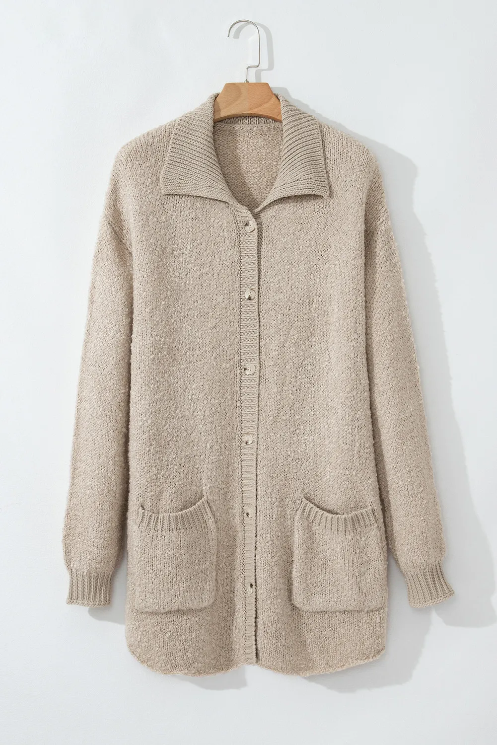 Pocketed Button Up Long Sleeve Cardigan, image 7