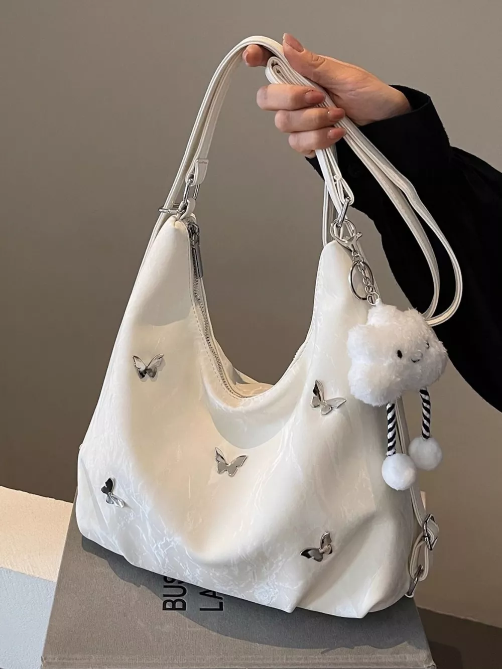 Convertible Cloud Charm Decor Shoulder Bag, image 5