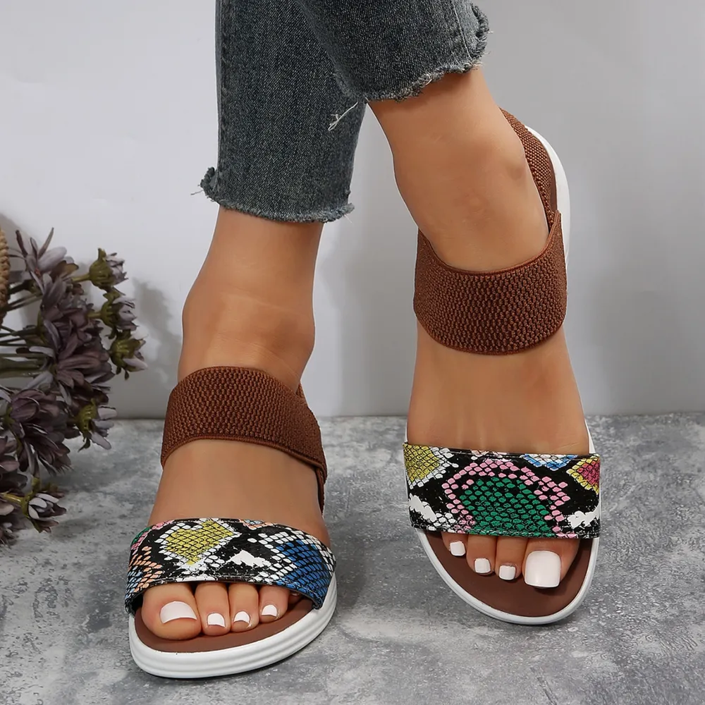 PU Leather Open Toe Low Heel Sandals, image 5