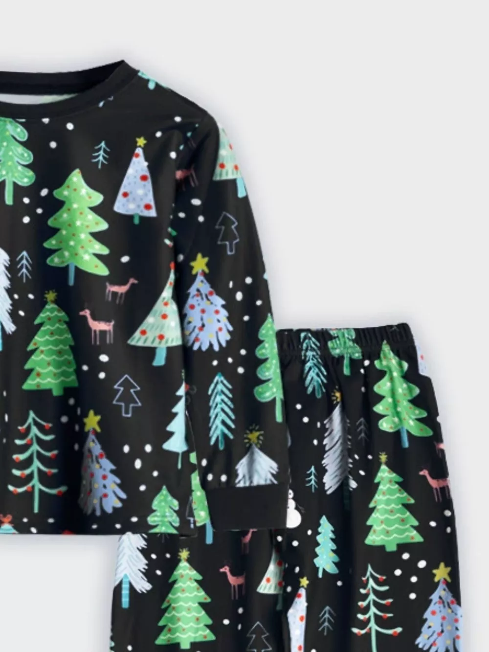 Children's Christmas Tree Print Pajama Set, image 7