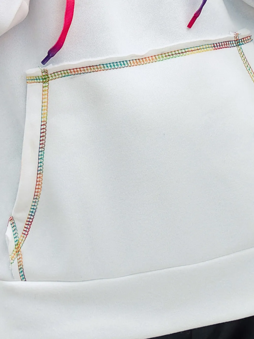 Contrast Stitching Drawstring Raglan Sleeve Hoodie, image 5