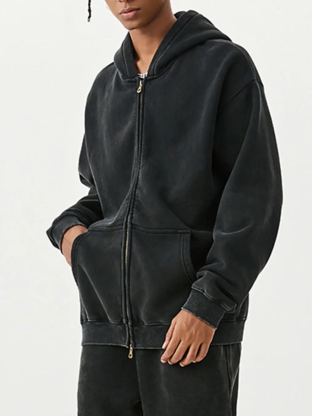 Men's Oversized Zip-Up Hoodie