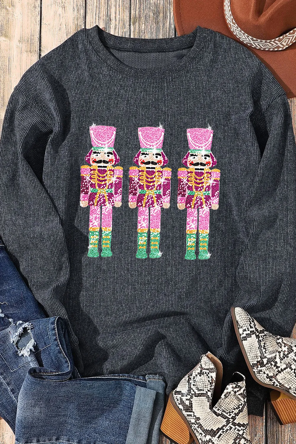 Nutcracker Round Neck Long Sleeve Sweatshirt, image 4