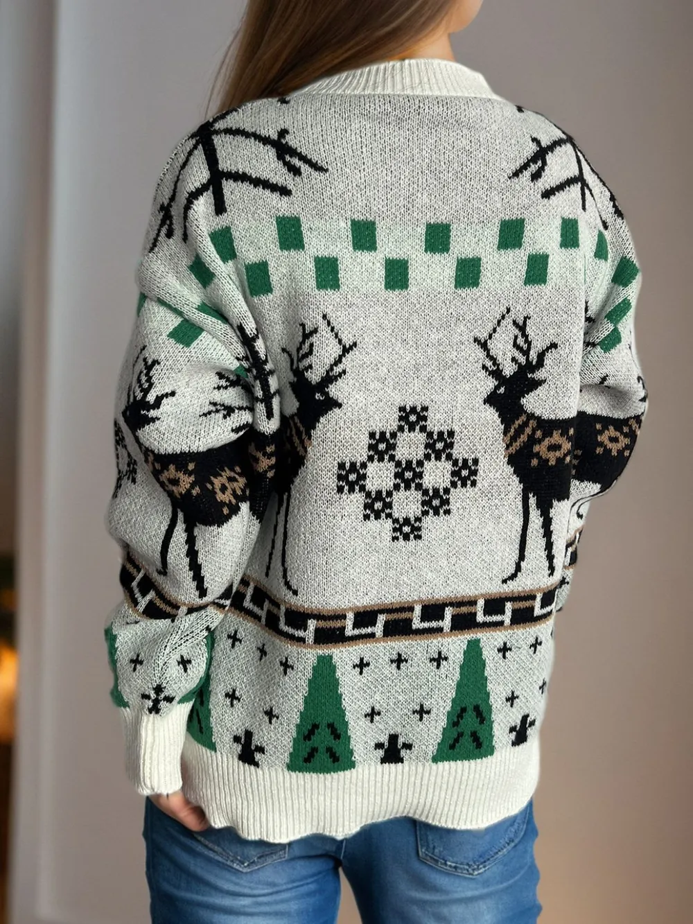 Christmas Element Round Neck Long Sleeve Sweater, image 10