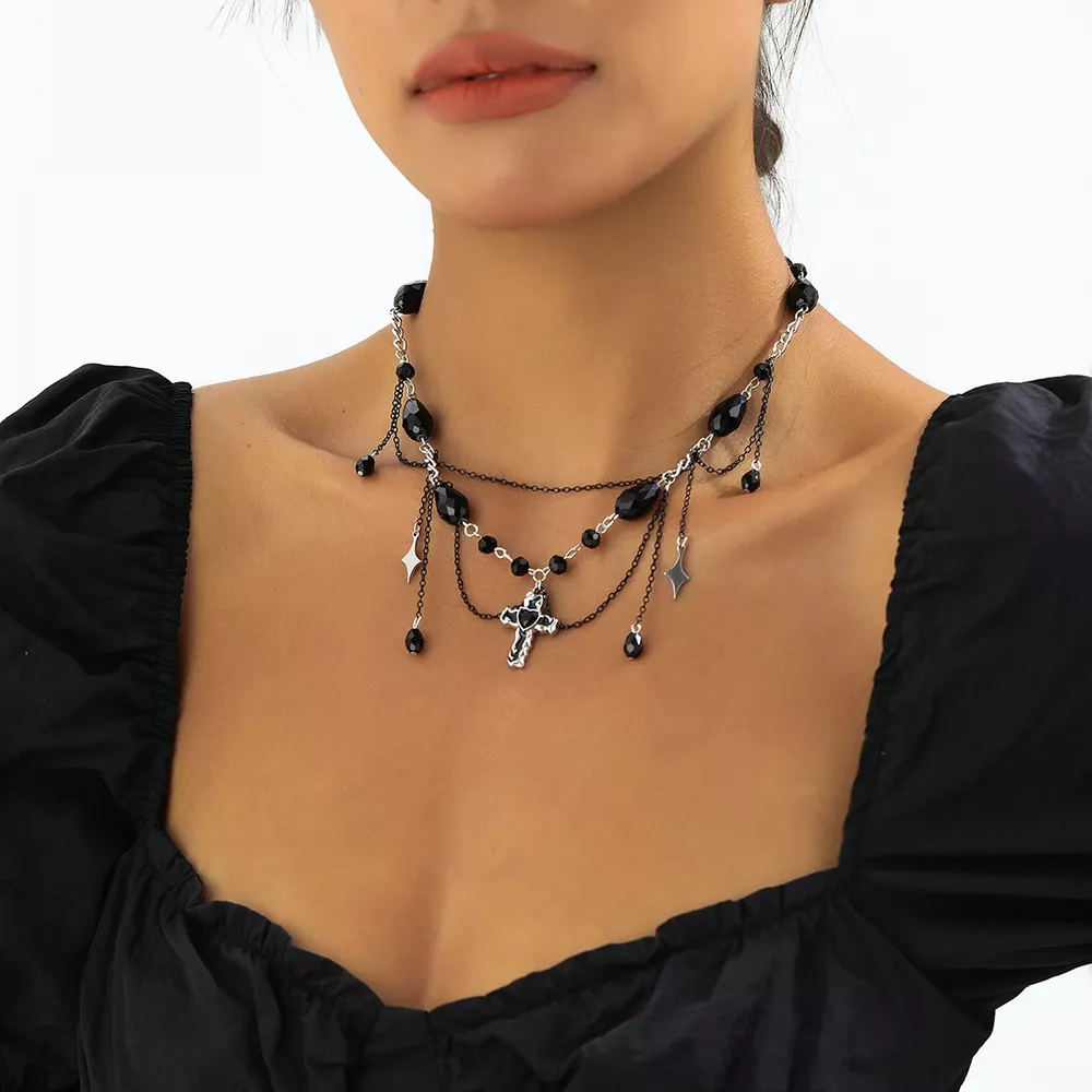 Gothic Cross Pendant Necklace, image 3