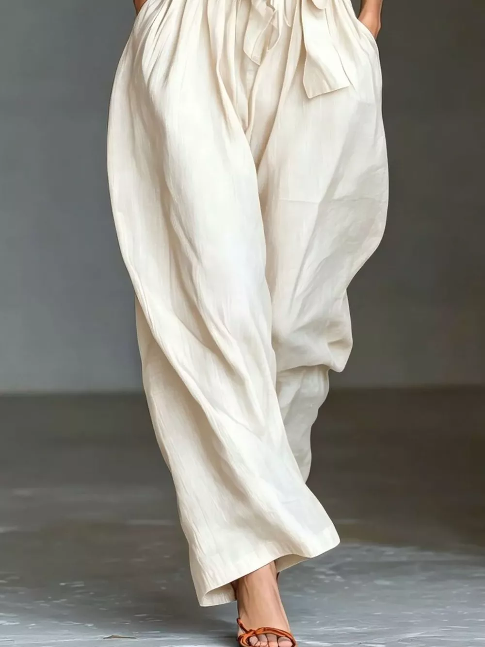 Halter Neck Wide-Leg Jumpsuit with Waist-Tie Detail, image 4