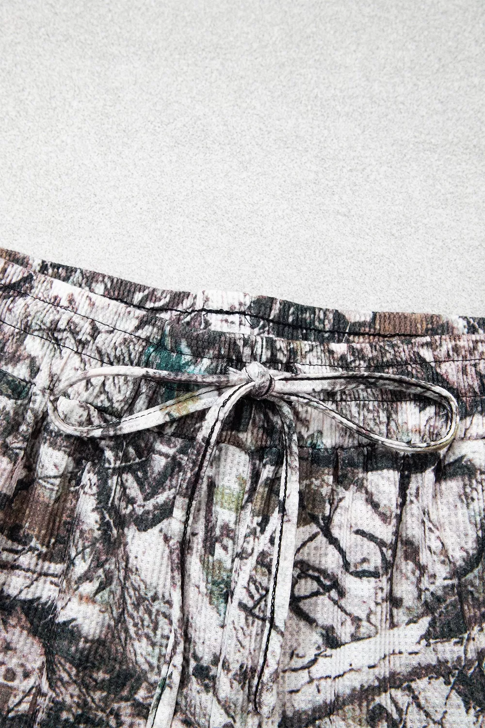 Camo Long Sleeve Top Elastic Waist Shorts Two Piece Set, image 13