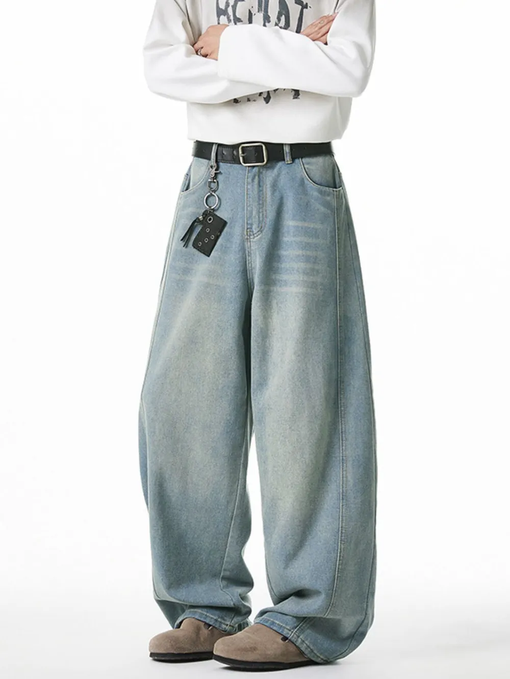 Men's Plus Size Wide Leg Jeans, image 5