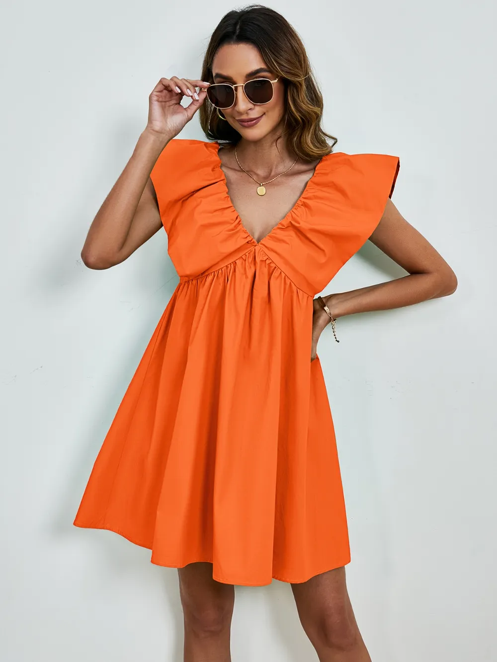 V-Neck Cap Sleeve Mini Dress, image 23