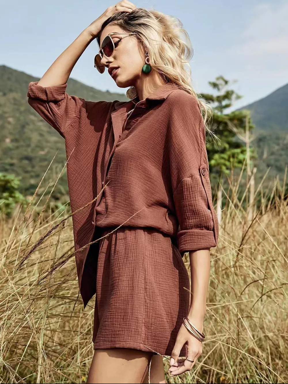 Button Down Shirt and Shorts Set, image 3