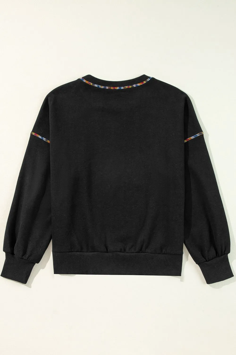 Valentine’s Day Rhinestone Heart Round Neck Long Sleeve Sweatshirt, image 5