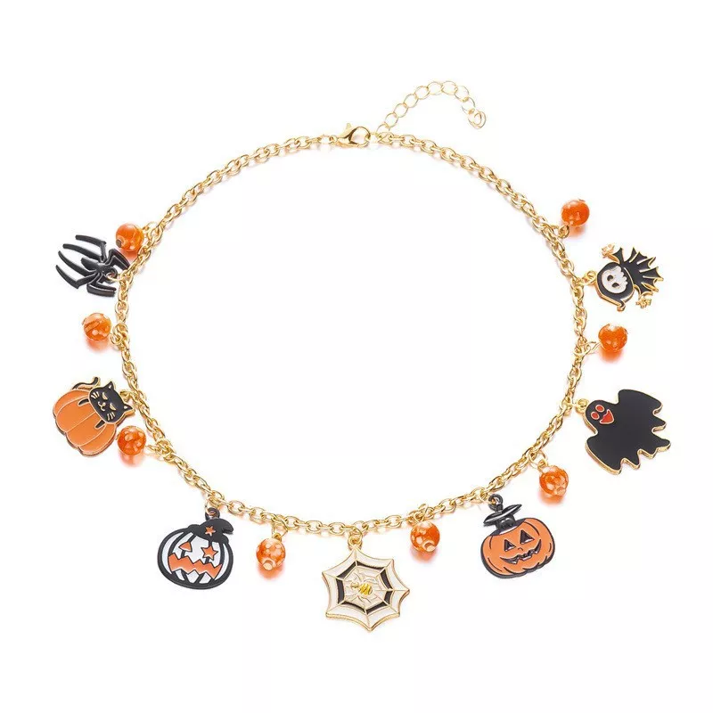 18K Gold-Plated Halloween Charm Necklace, image 3