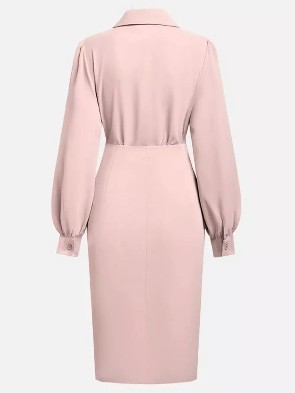 Ruched Midi Shirt Dress with Side Slit, image 13