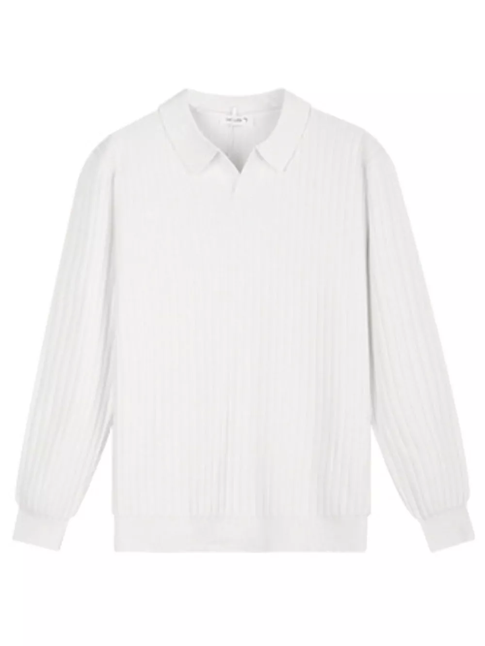 Men's Plus Size Ribbed Knit Polo Collar Sweater, image 3