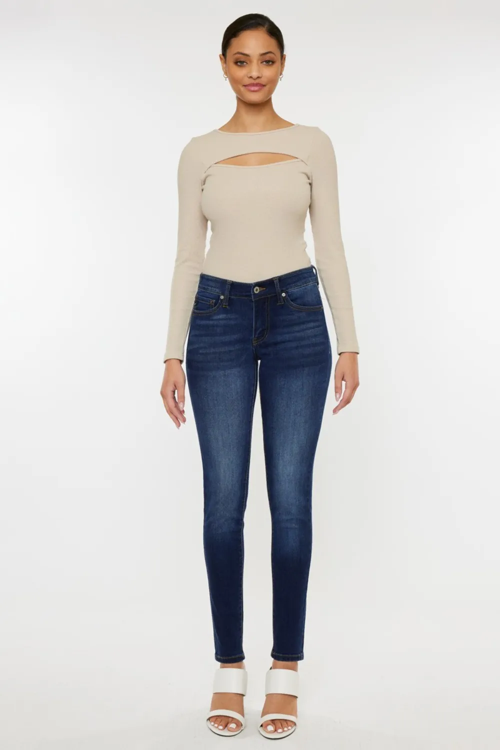 Mid Rise Gradient Skinny Jeans, image 3