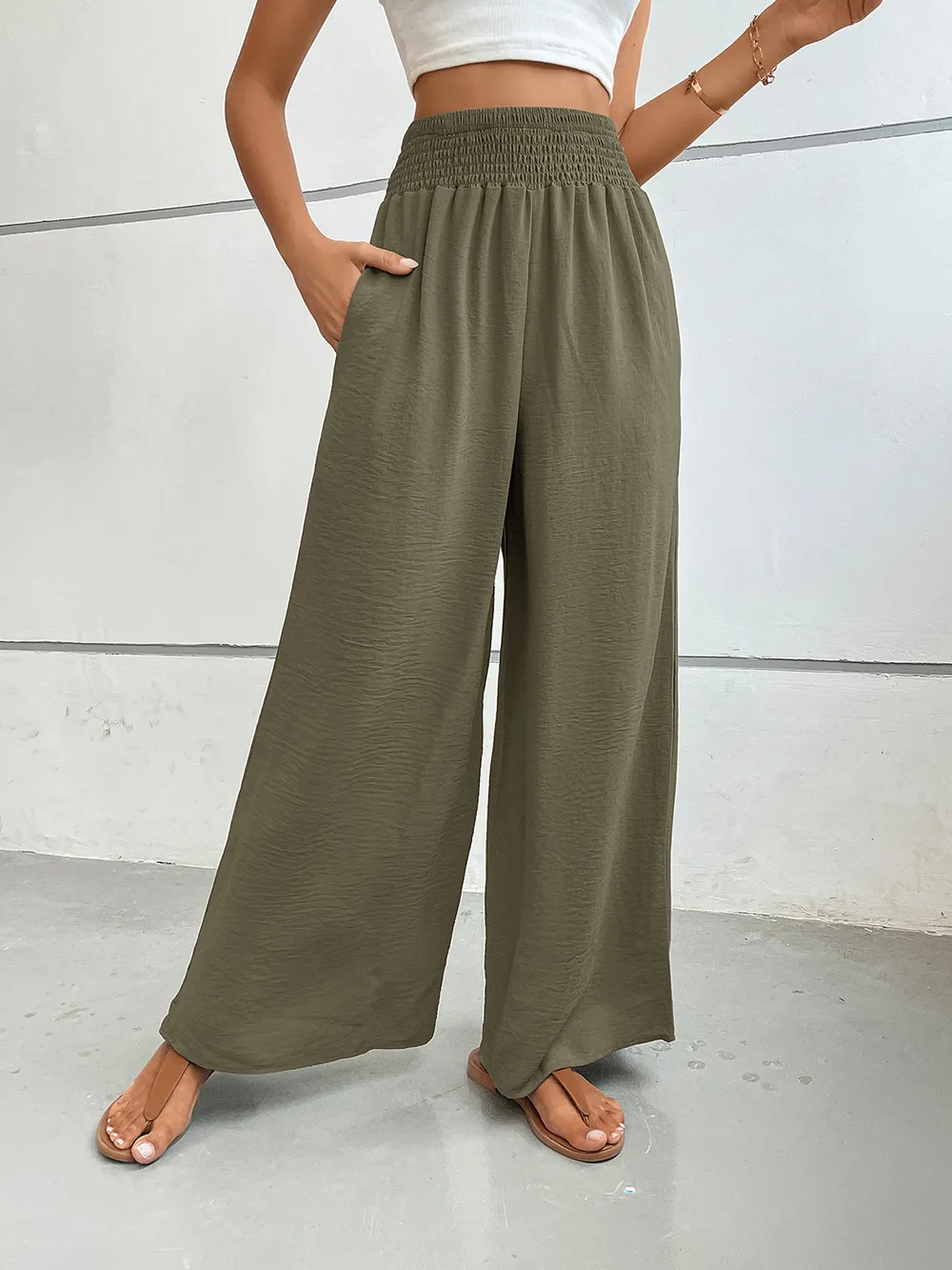 Wide Leg Pants with Pockets, image 27