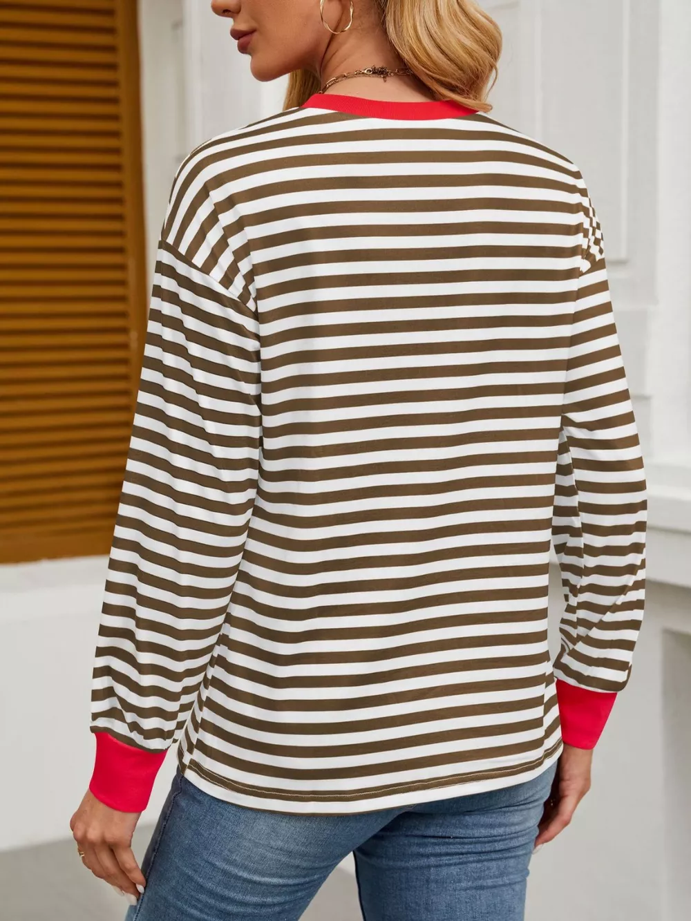 Striped Long Sleeve Casual T-Shirt, image 31