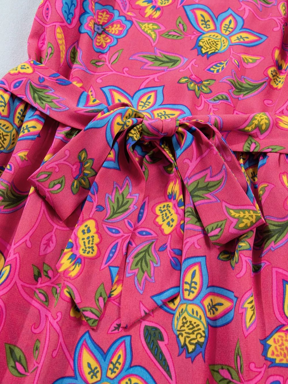 Flutter Sleeve Belted Floral Dress, image 14