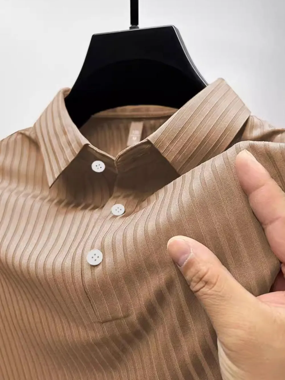 Men's Full Size Button Detail Short Sleeve Polo Plus Size, image 3