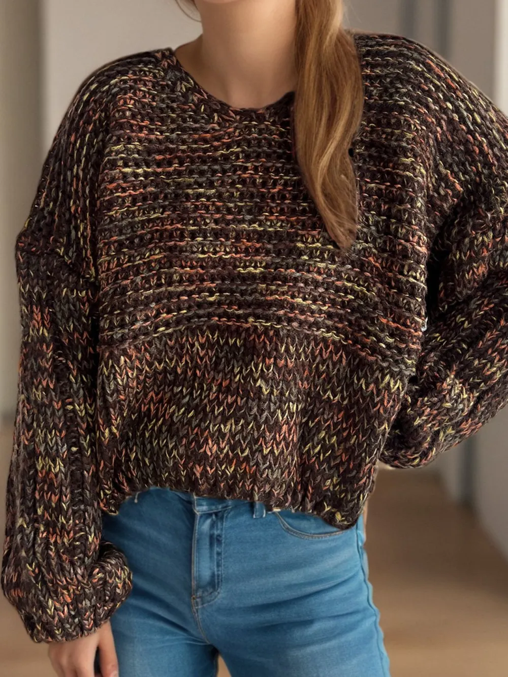Dropped Shoulder Long Sleeve Sweater, image 19