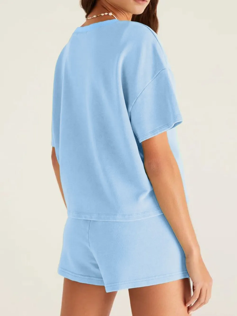 V-Neck Short Sleeve Top and Shorts Set, image 4