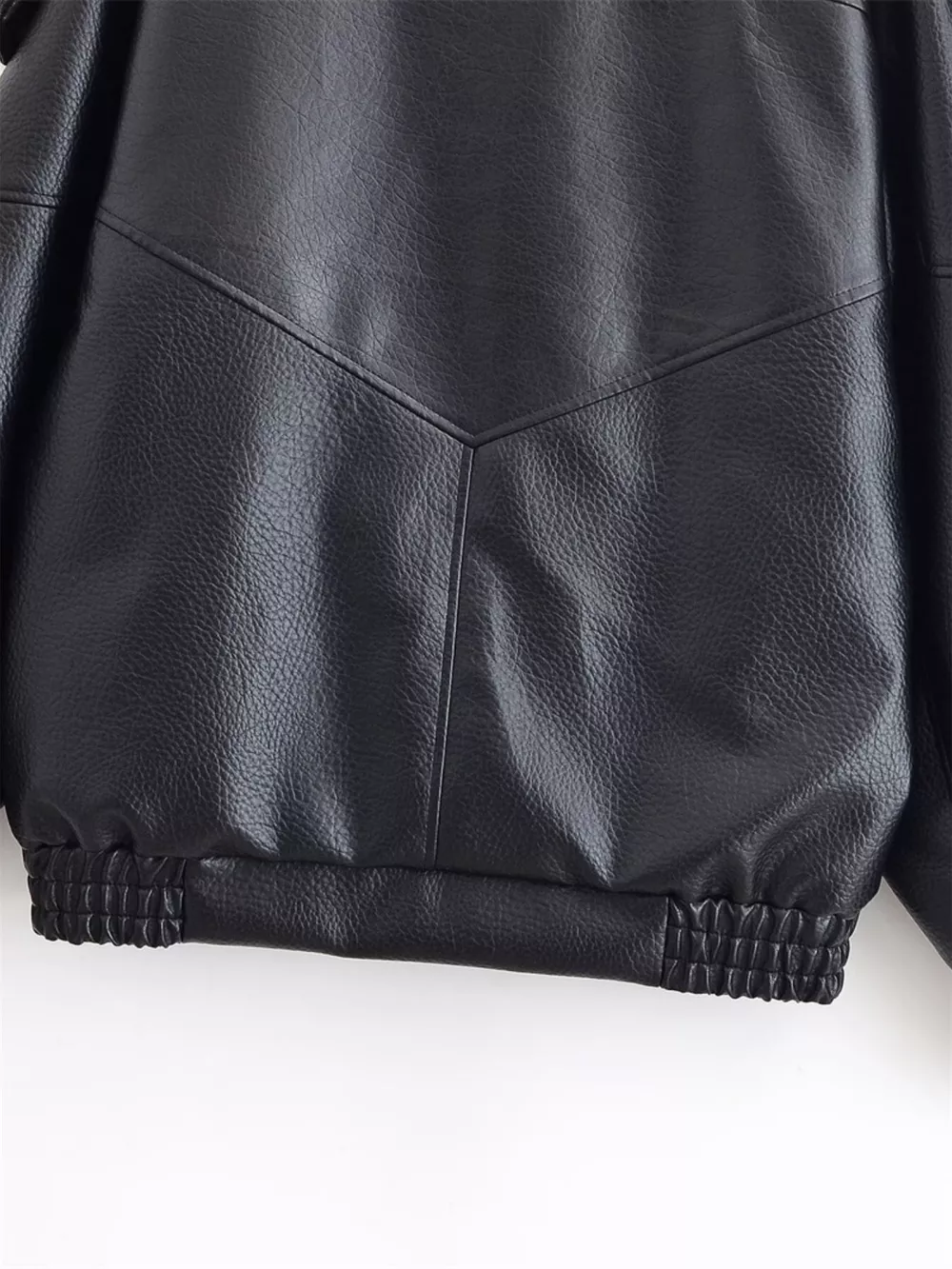 Asymmetrical Faux Leather Moto Jacket, image 5