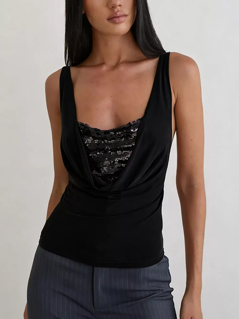Sequin Detail Ruched Tank, image 11