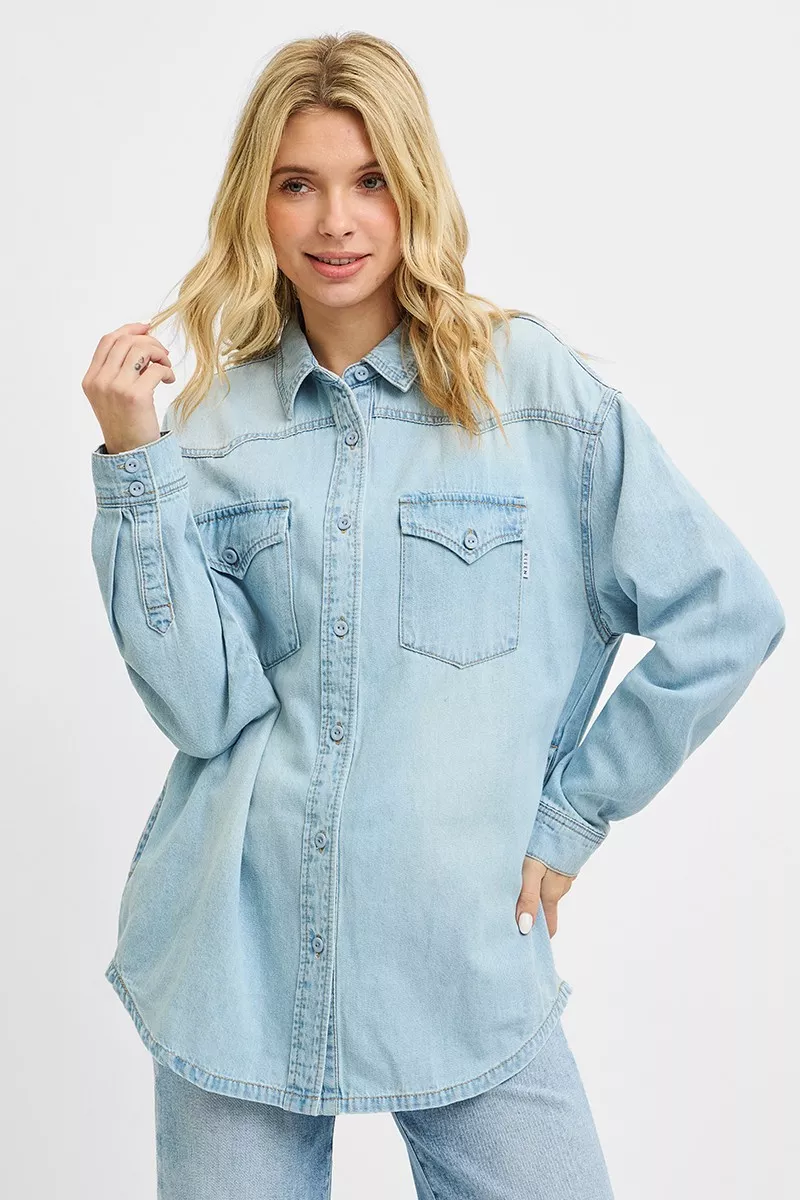 Western Yoke Style Relaxed Fit Denim Shirts, image 5